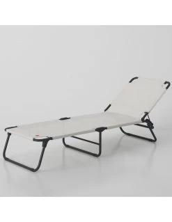 Bain De Soleil AMIGO Aluminium Anthracite Texfil Blanc Beige