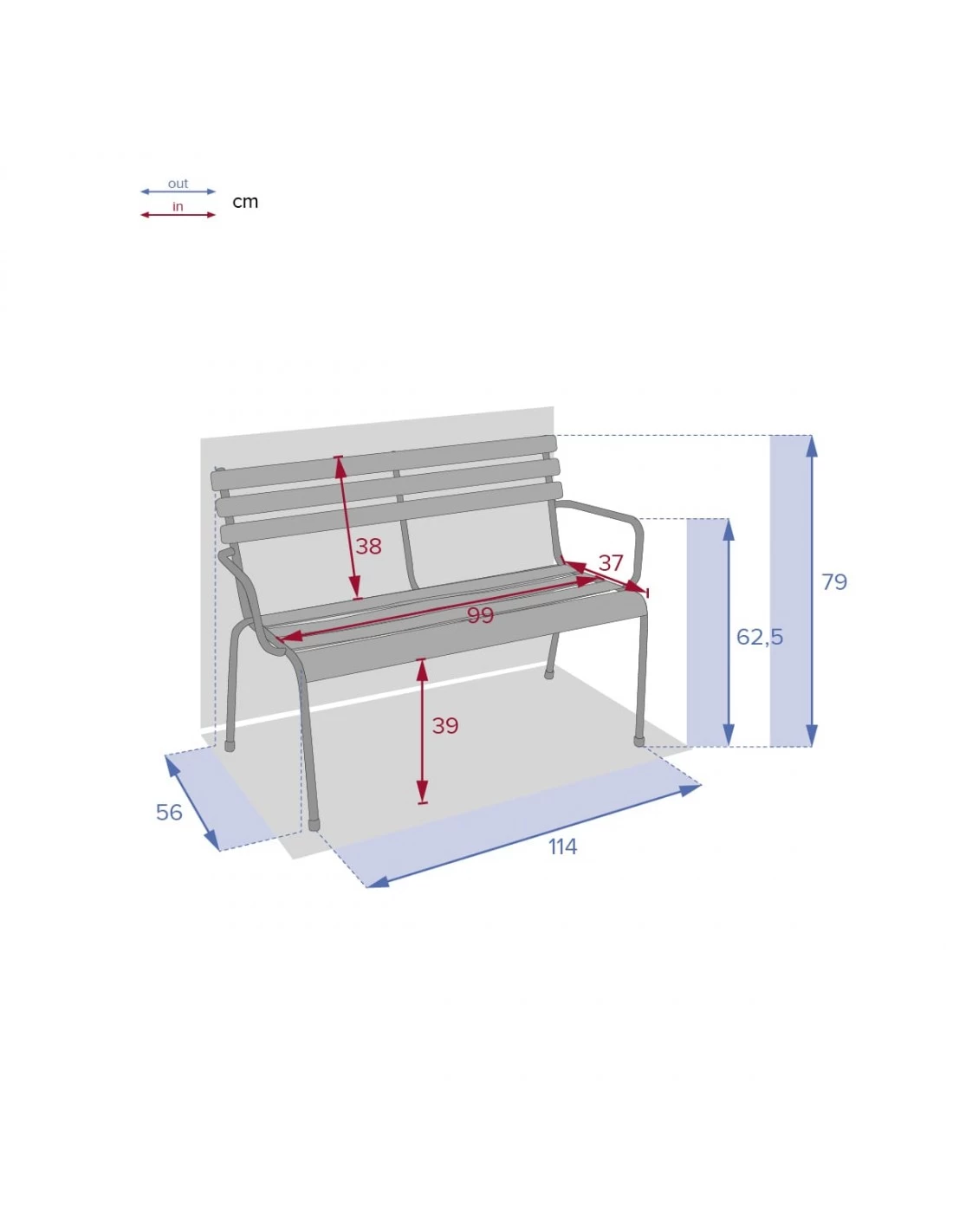 Banc De Jardin Métal Greensboro - Acier époxy - Moutarde – Image 3