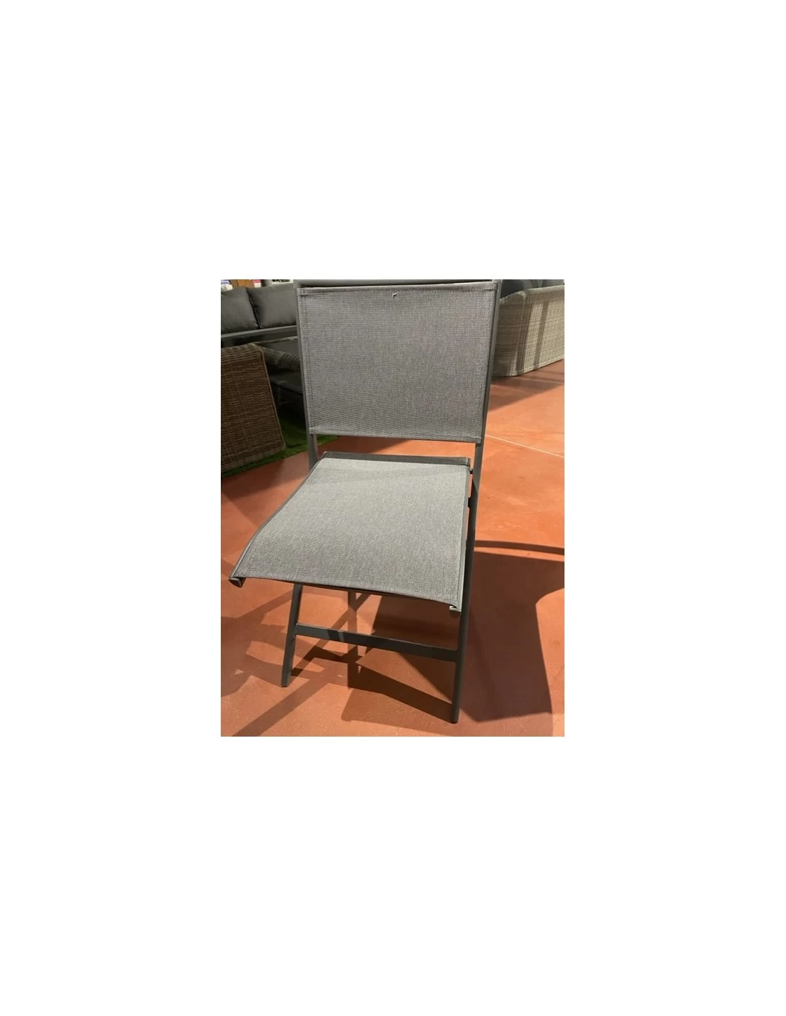 Chaise De Jardin ARA Pliante - Aluminium Et Polyester - Gris â Image 2