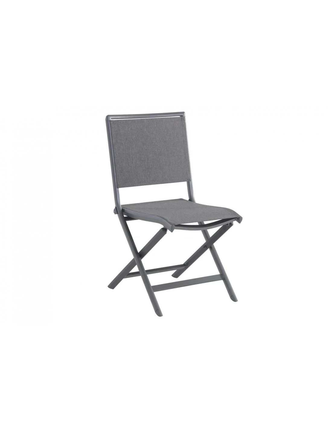 Chaise De Jardin ARA Pliante - Aluminium Et Polyester - Gris