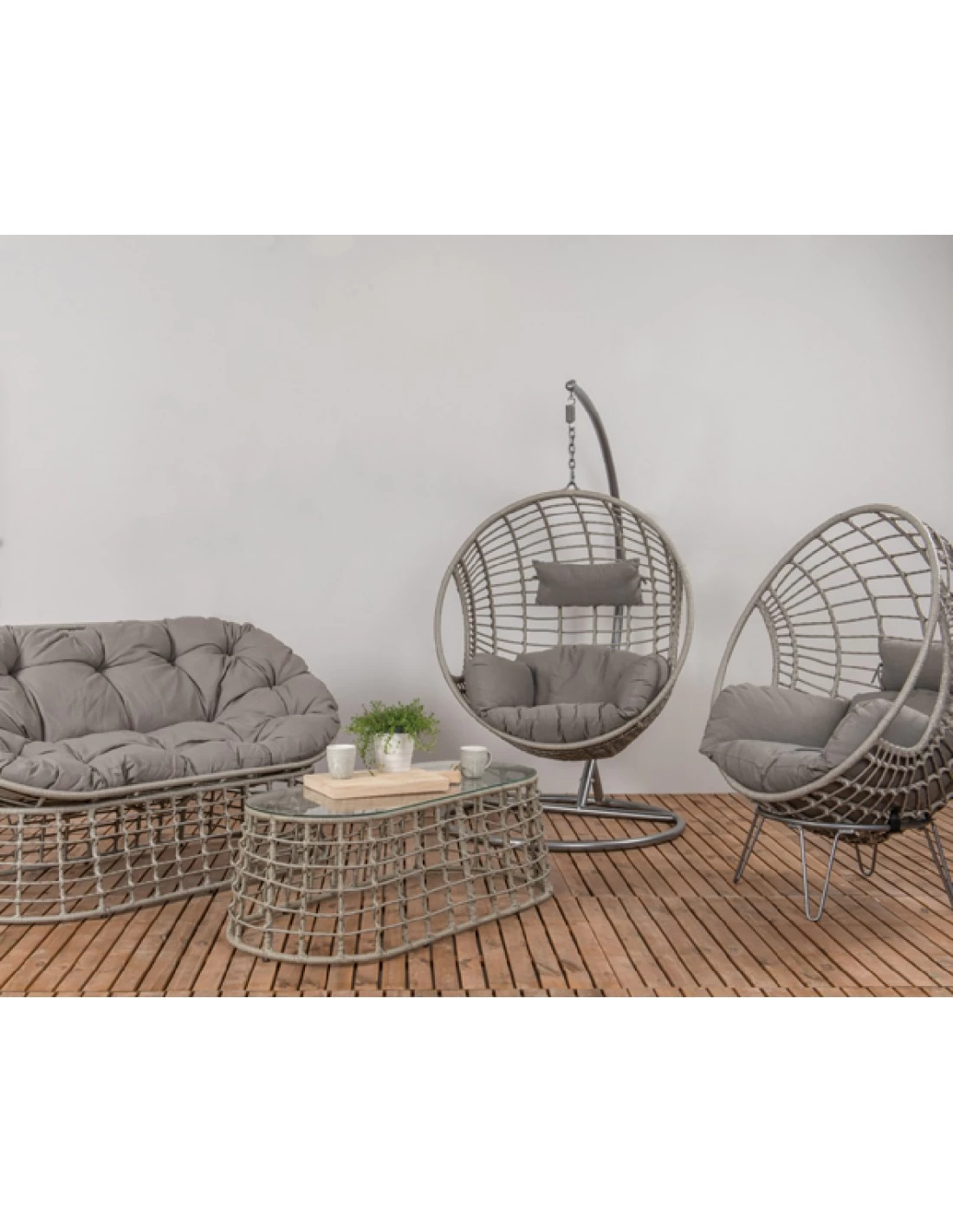 Fauteuil œuf Suspendu LONDON - Acier époxy Et Résine Tressée – Image 5