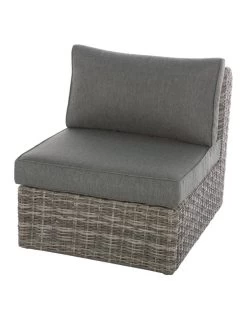 Chauffeuse De Salon Mooréa - Aluminium Et Résine Tressée - Terre D'ombre