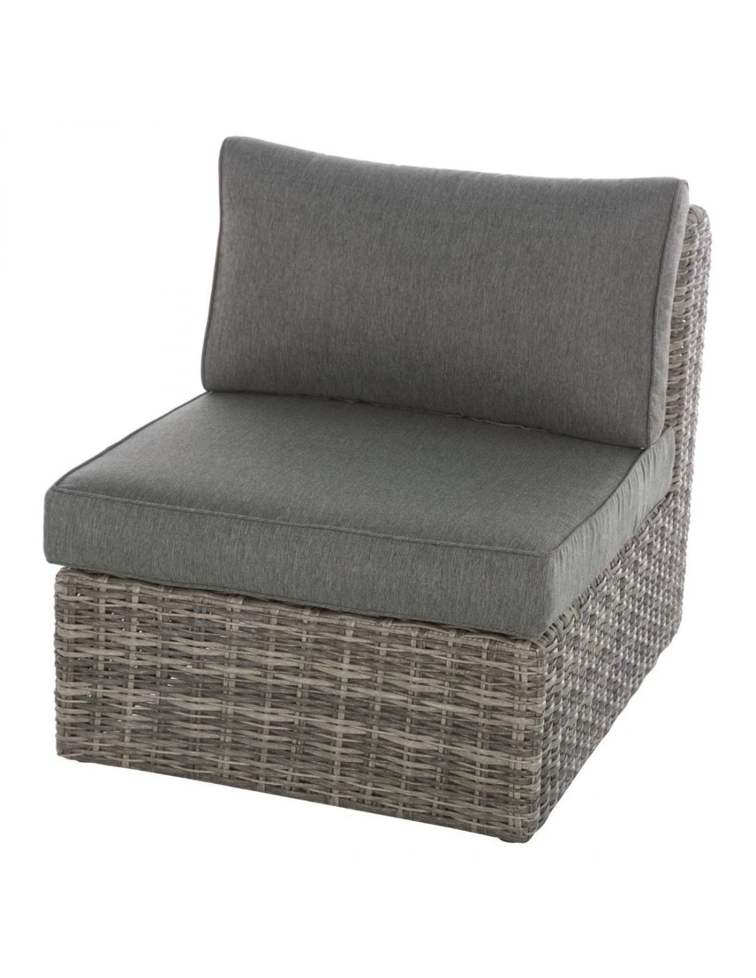 Chauffeuse De Salon Mooréa - Aluminium Et Résine Tressée - Terre D'ombre