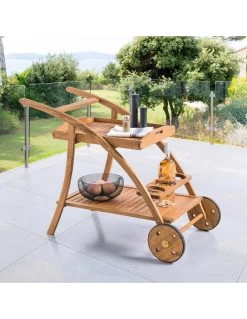 Desserte De Jardin TIWI Acacia Avec Plateau Amovible