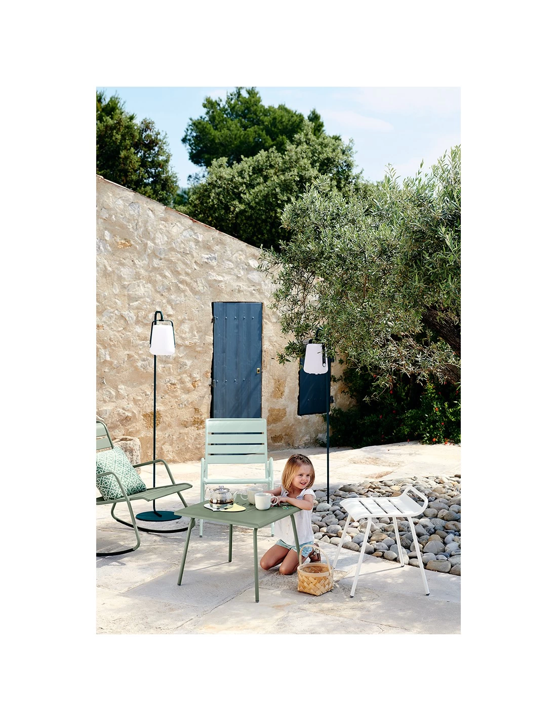 Fauteuil Bas Monceau Empilable En Métal - Menthe Glaciale – Image 2