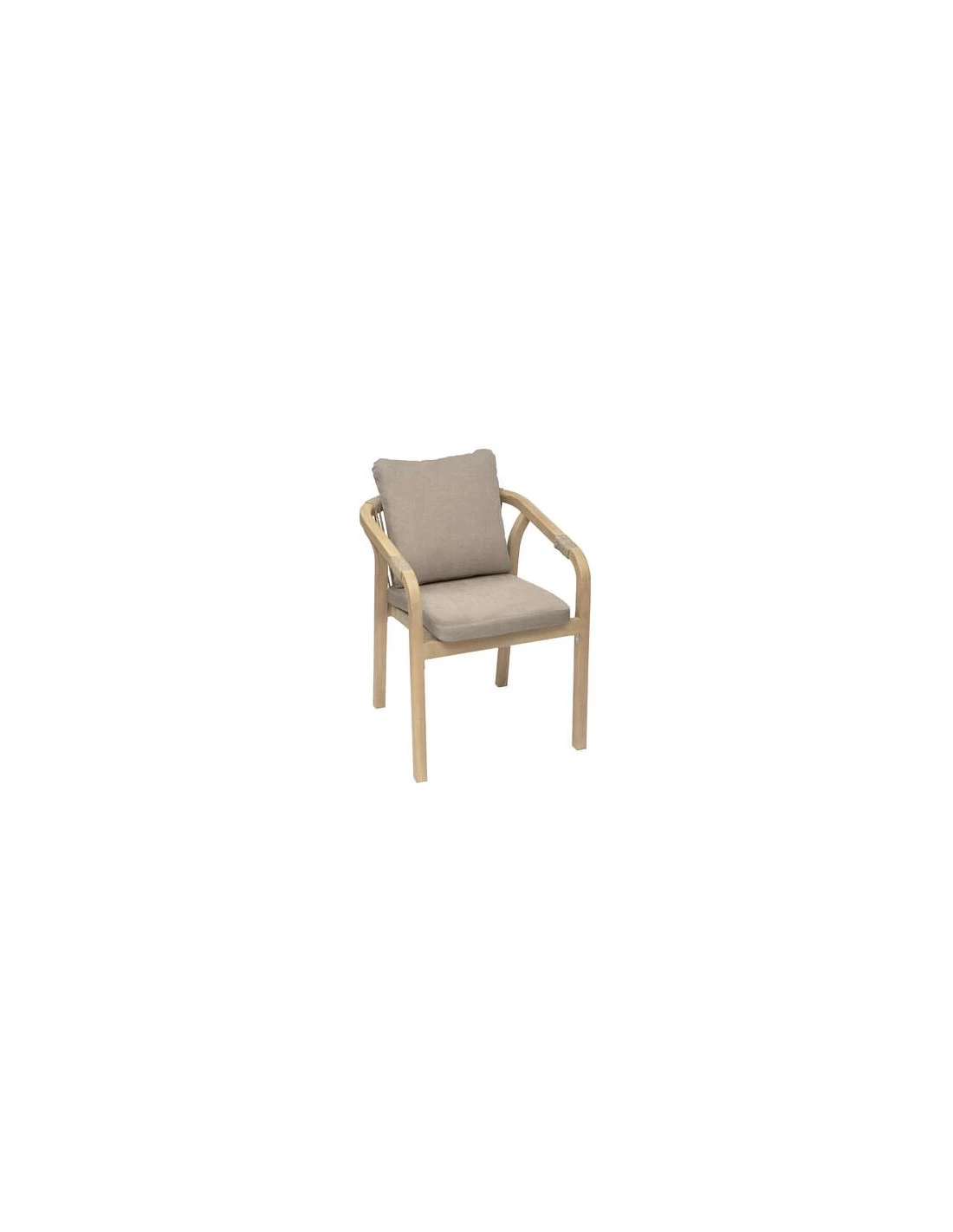 Fauteuil De Jardin Papouasie - Bois D'Acacia Et Coussins Polyester Taupe