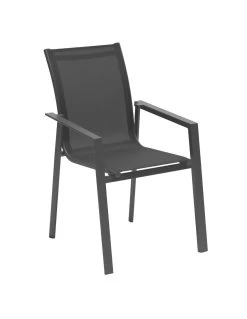 Fauteuil De Jardin Pavane - Aluminium Et Texaline - Blanc Et Noisette