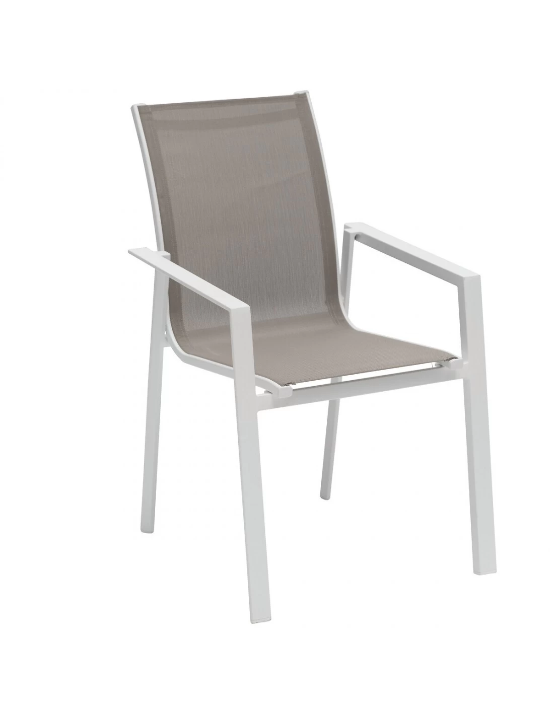 Fauteuil De Jardin Pavane - Aluminium Et Texaline - Blanc Et Noisette – Image 4