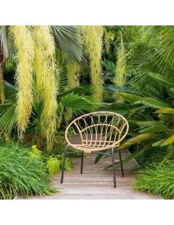 Fauteuil Empilable Lambada - Acier époxy Et Résine Sésame