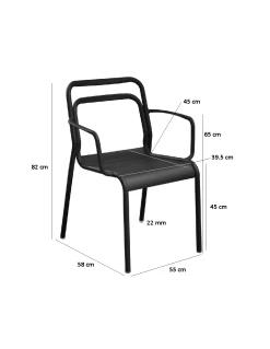 Fauteuil EOS Empilable En Aluminium - Rouge