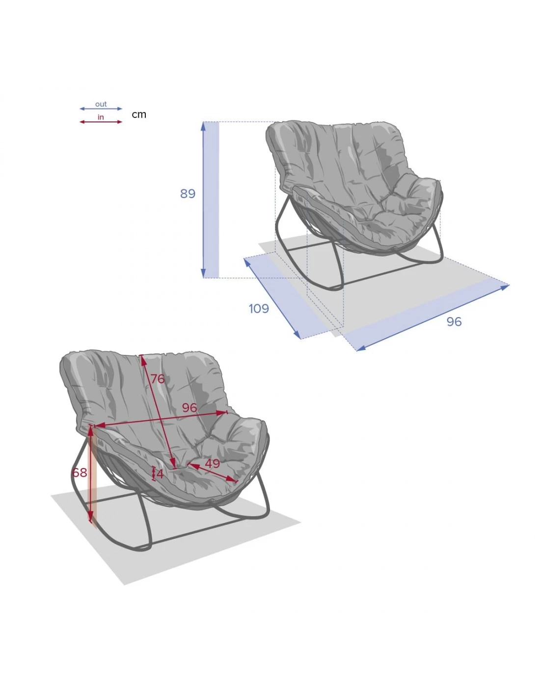 Fauteuil œuf à Bascule PAOPAO - Roche Et Graphite – Image 7