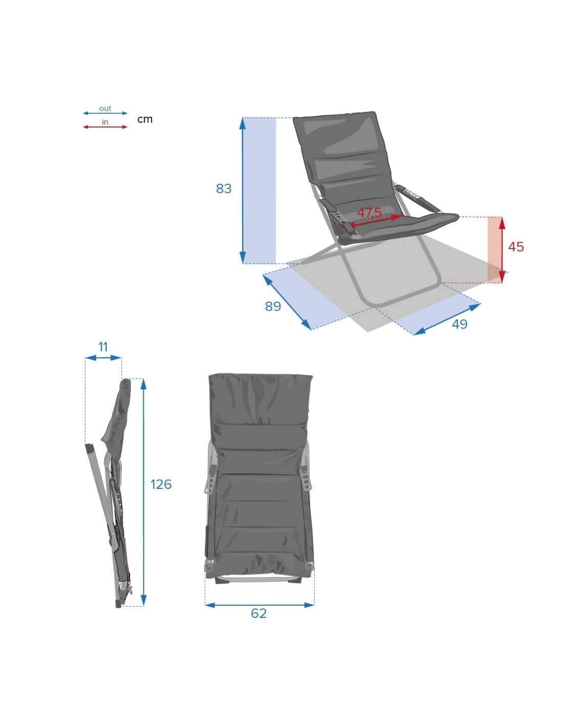 Fauteuil Relax De Jardin MILOS - Assise Matelassée - Vert Jade – Image 2