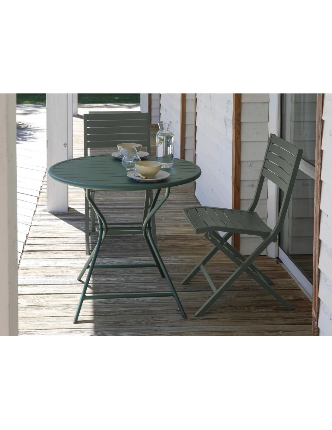 Guéridon Pliant Globe Ø80 Cm En Aluminium - Vert – Image 2