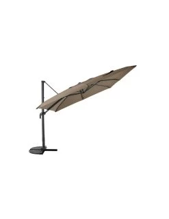 Parasol Déporté 3 X 3 M - Aluminium, Toile Polyester - Taupe