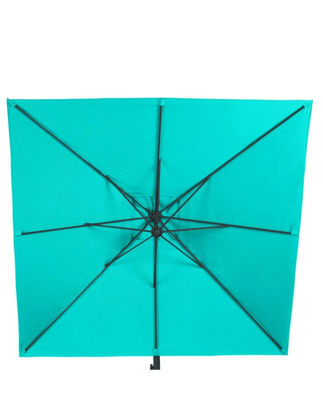 Parasol Déporté Janeiro Carré 2,5 X 2,5 M - Aluminium Et Toile Polyester - Emeraude – Image 3