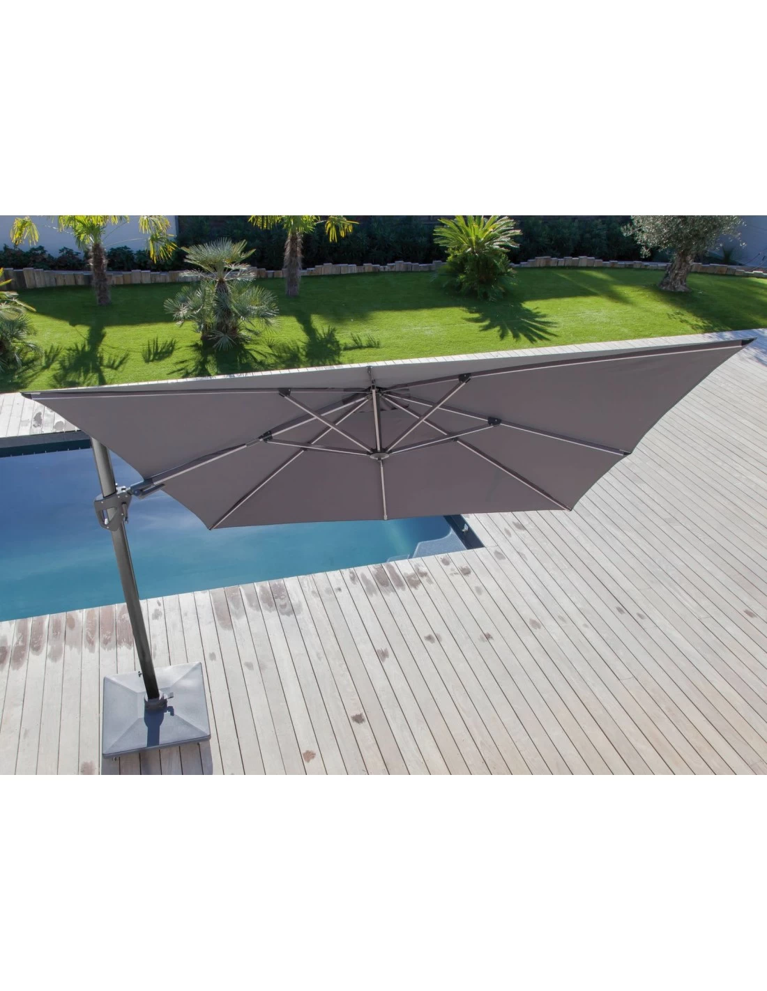 Parasol Déporté NH20 3x3 M En Aluminium Orientable, Inclinable Et Rotatif - Paprika – Image 4