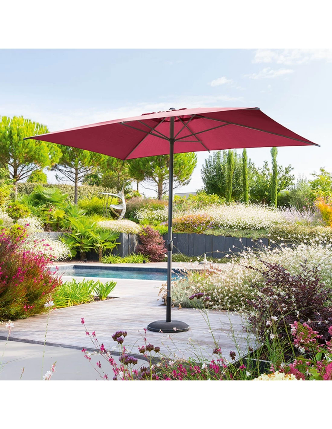 Parasol Droit Loompa Rectangulaire 2 X 3 M à Manivelle - Taupe – Image 2