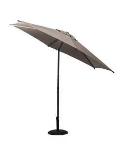 Parasol Droit Rond Soya Ă2.7m - Acier Et Polyester - Taupe