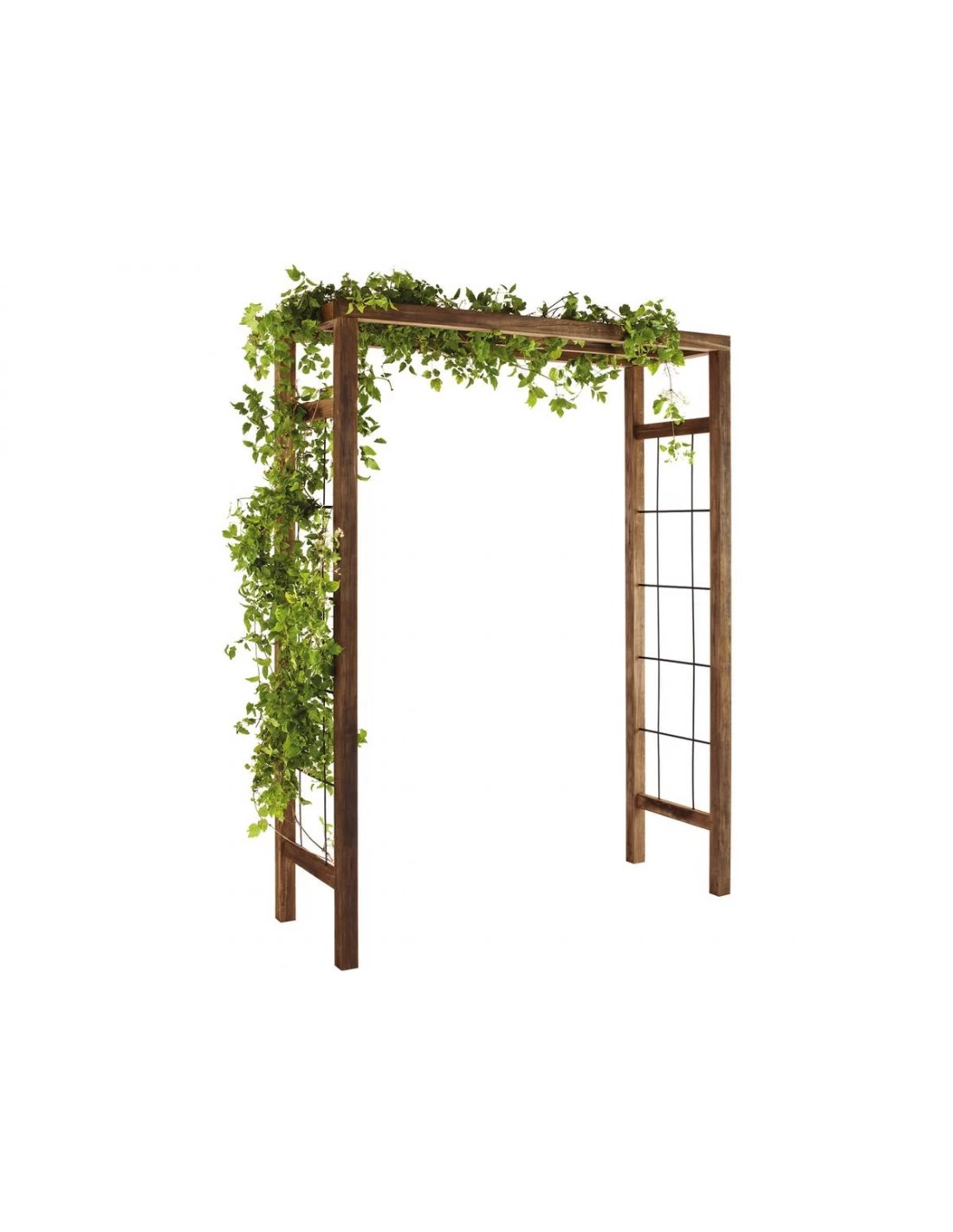 Pergola Double Droite IKEBANA De 160x214x60 Cm Teintée Marron – Image 2