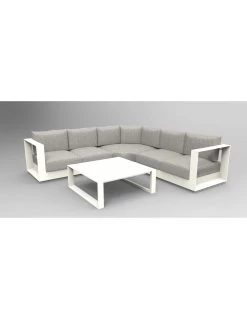 Salon D'angle Allure 5P - Aluminium - Blanc