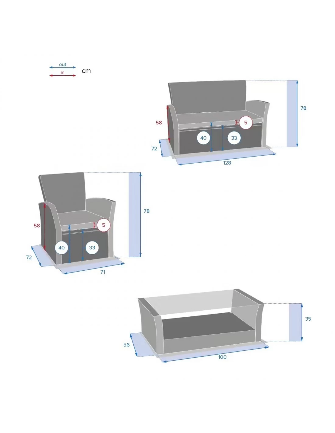 Salon De Jardin Bora Bora - 4 Places - Résine Tressée Et Acier époxy - Naturae – Image 7