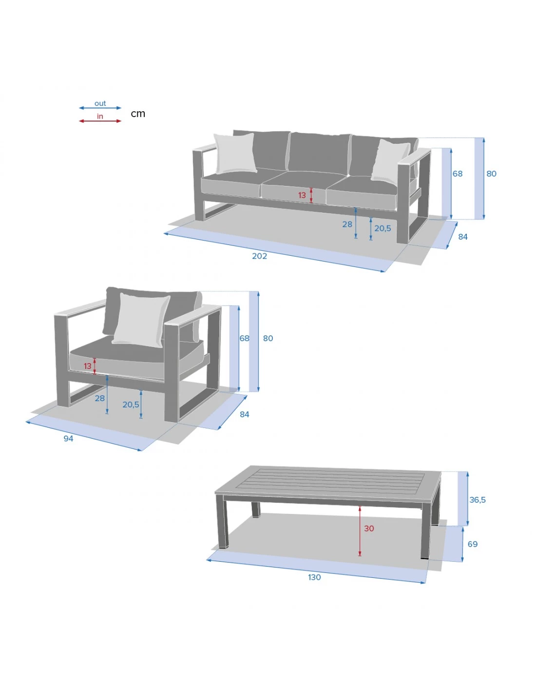Salon De Jardin Emperia Graphite 5 Places - Aluminium Et Acacia – Image 12