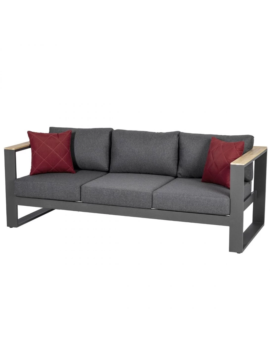 Salon De Jardin Emperia Graphite 5 Places - Aluminium Et Acacia – Image 3