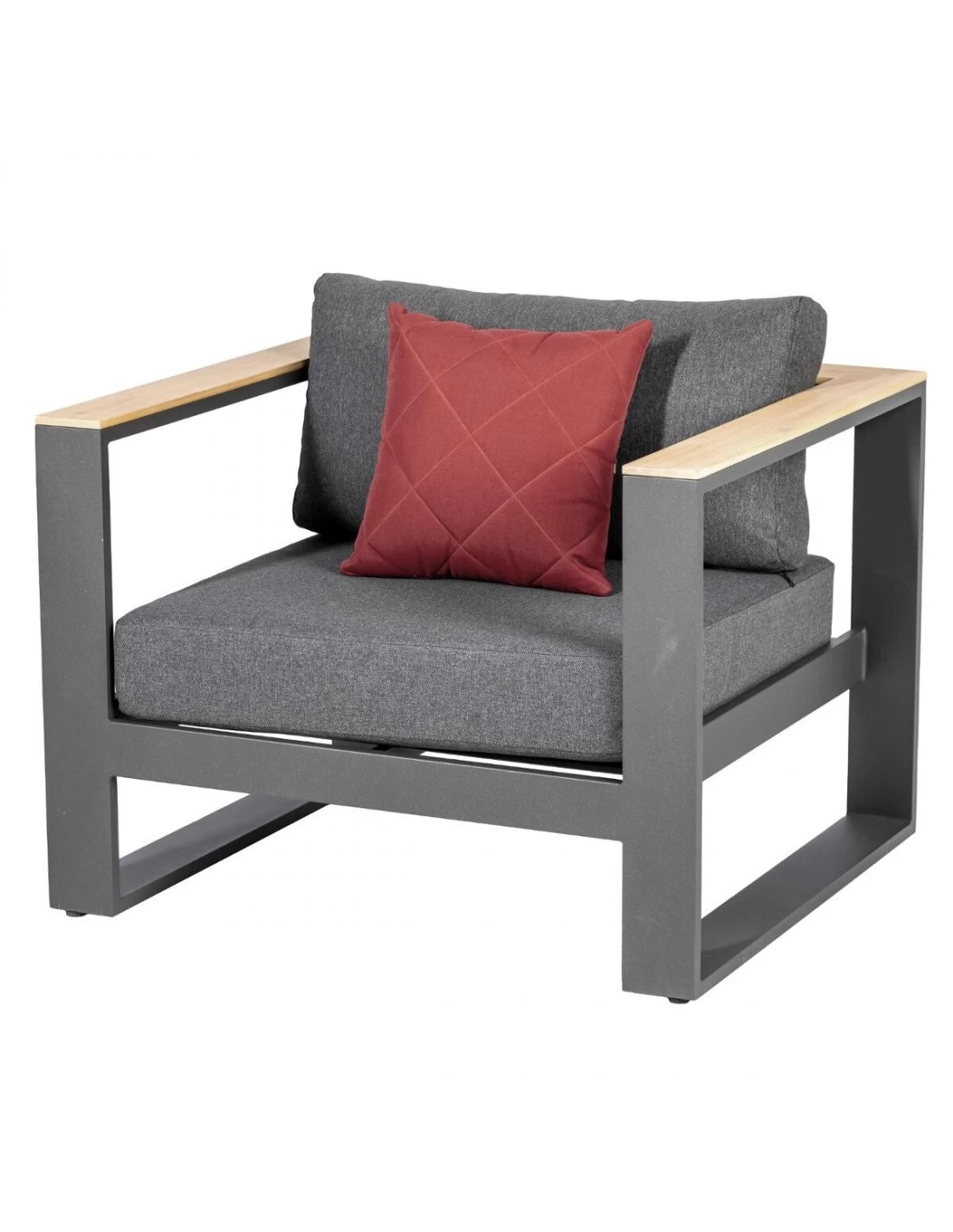 Salon De Jardin Emperia Graphite 5 Places - Aluminium Et Acacia – Image 5