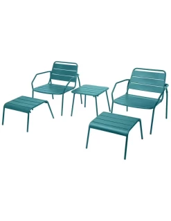 Salon Duo Relax Phuket 2 Places - Acier époxy - Bleu Canard