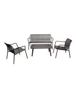 Salon Set Lounge Bitti 4 Pièces En Aluminium - Graphite