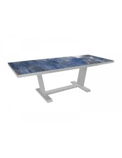 Table Amber Extensible 180/240x100 - Alu/Kedra - Blanc/Oberon