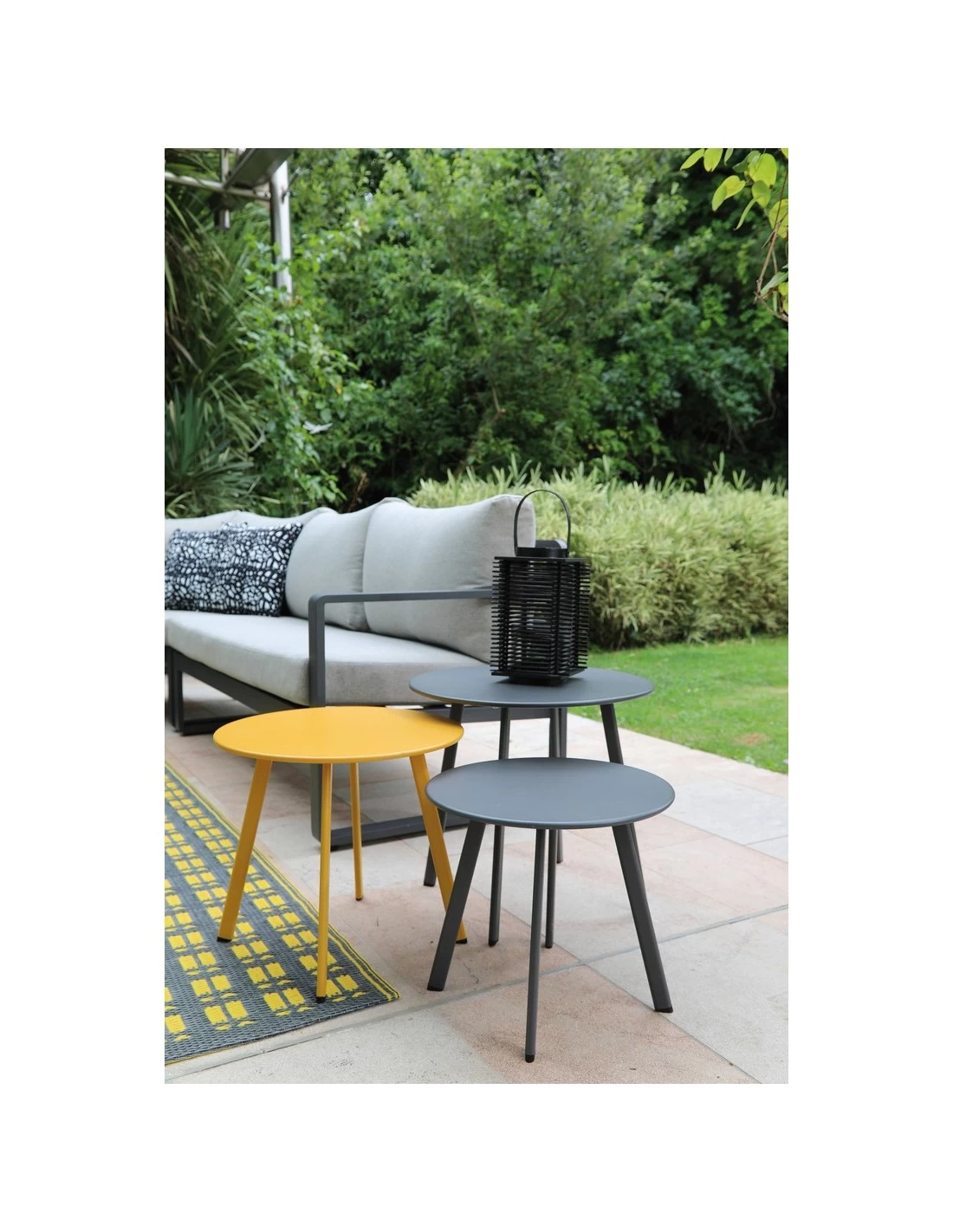 Table D'appoint MASSAI Ø50 Cm - Acier époxy - Vert Light – Image 4