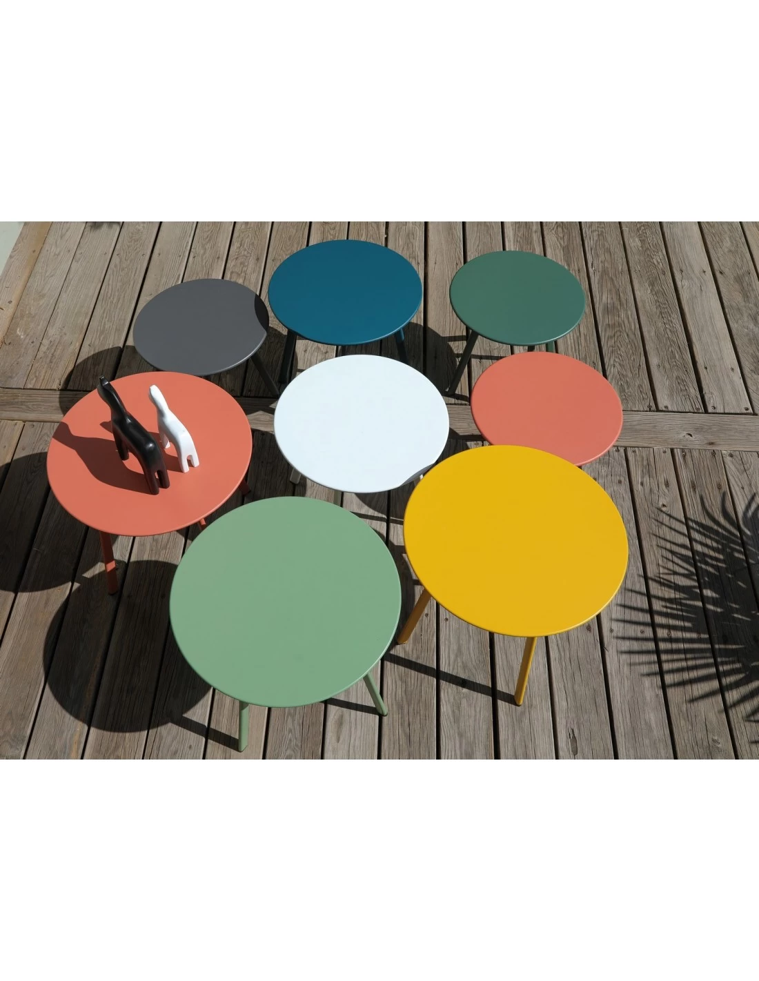 Table D'appoint MASSAI Ø50 Cm - Acier époxy - Vert Light – Image 6