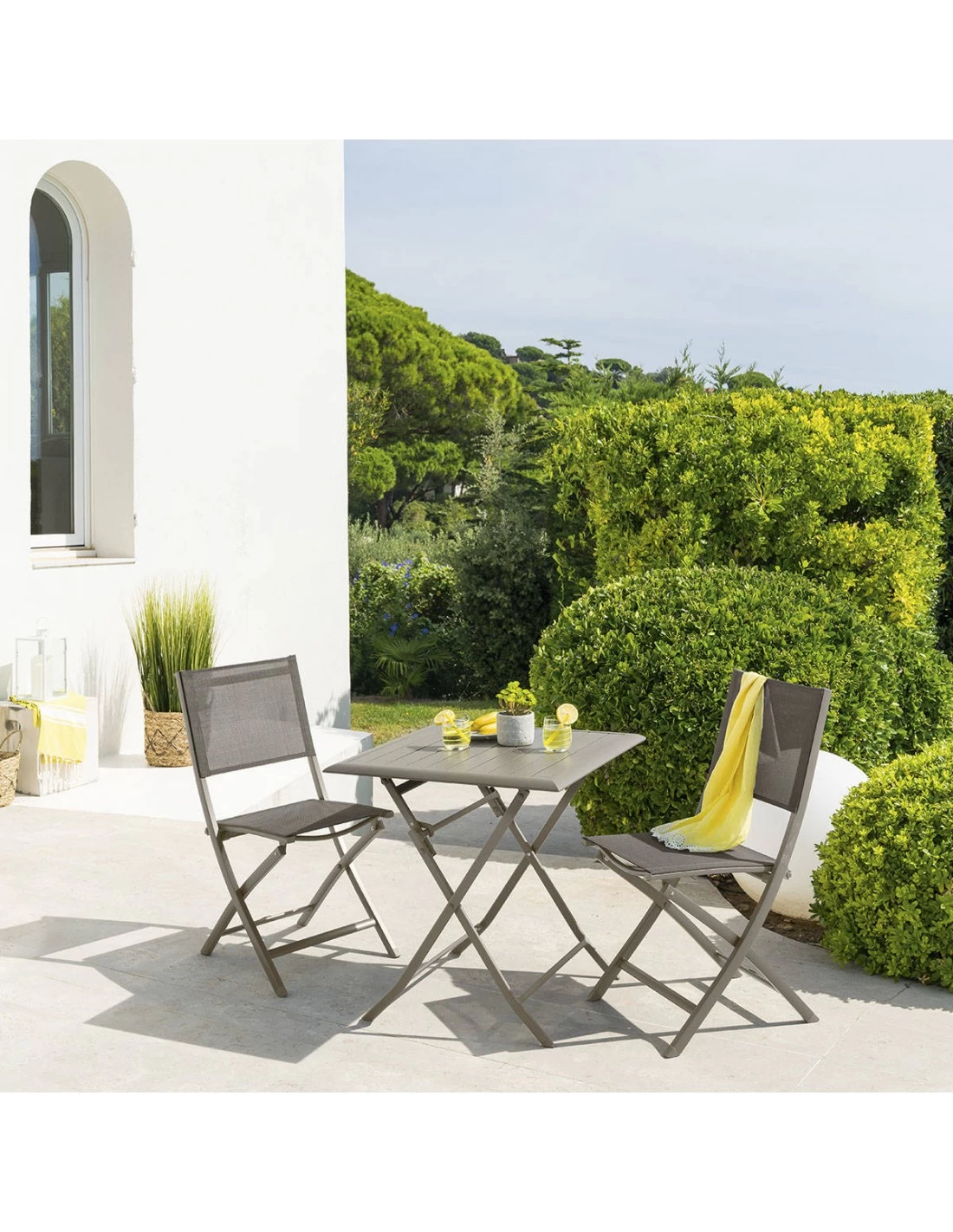 Table De Jardin Azua Pliante Carrée 2 Places - Aluminium - Tonka – Image 2