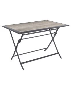Table De Jardin Azua Pliante Rectangle 6 Places - Aluminium - Gris Smoke Plateau Effet Bois