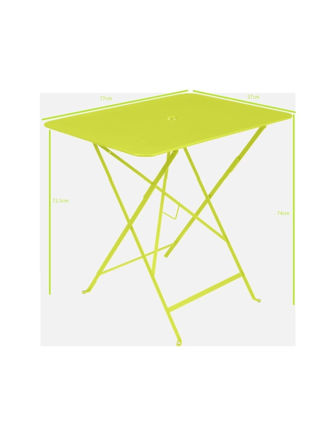 Table De Jardin Bistro 77 X 57 Cm - Métal Pliante Rectangle - Menthe Glaciale – Image 2