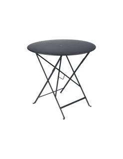 Table De Jardin Bistro D.77 Cm - Ronde Pliante Métal - Carbone