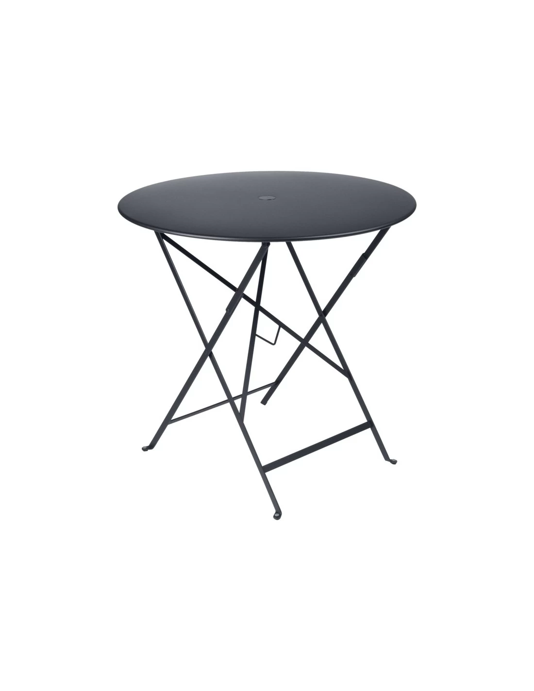 Table De Jardin Bistro D.77 Cm - Ronde Pliante Métal - Carbone