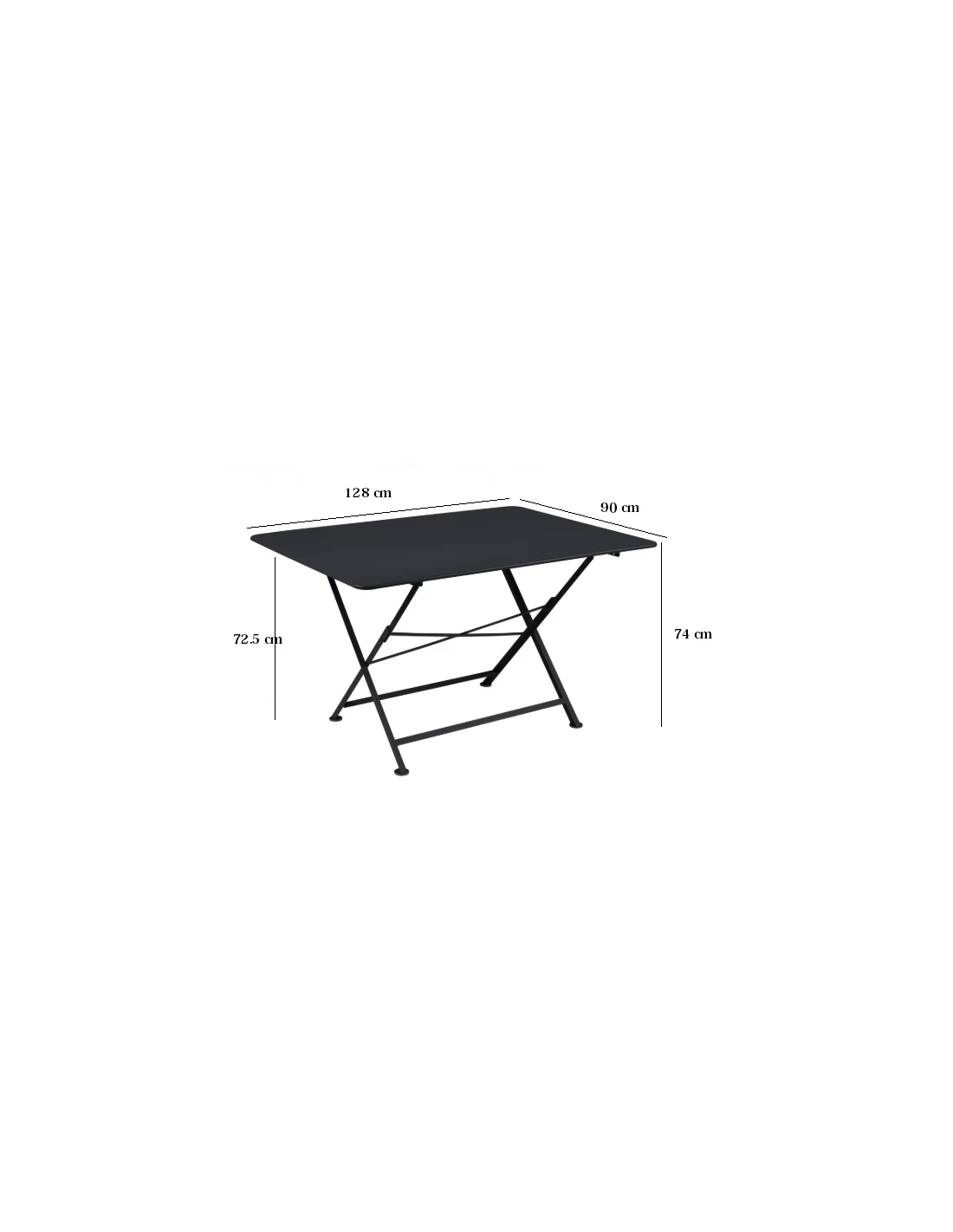 Table De Jardin Cargo 128x90 Cm En Métal Rectangle Pliante - Bleu Abysse – Image 3