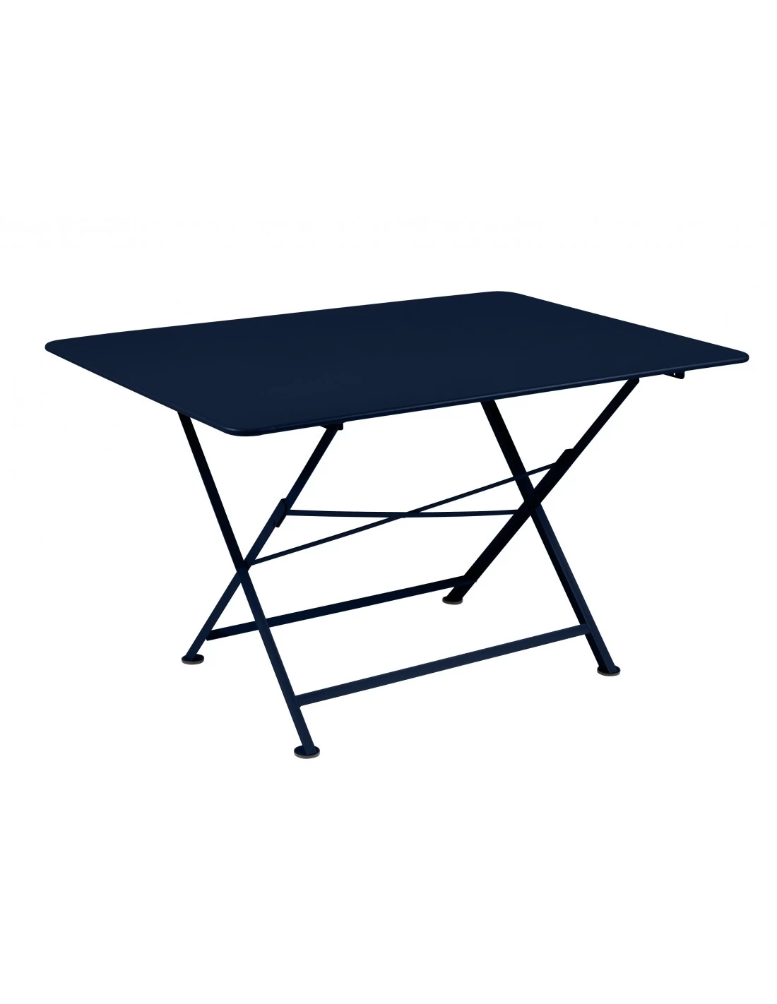Table De Jardin Cargo 128x90 Cm En Métal Rectangle Pliante - Bleu Abysse