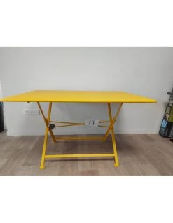 Table De Jardin Cargo 128x90 Cm En Métal Rectangle Pliante - Miel