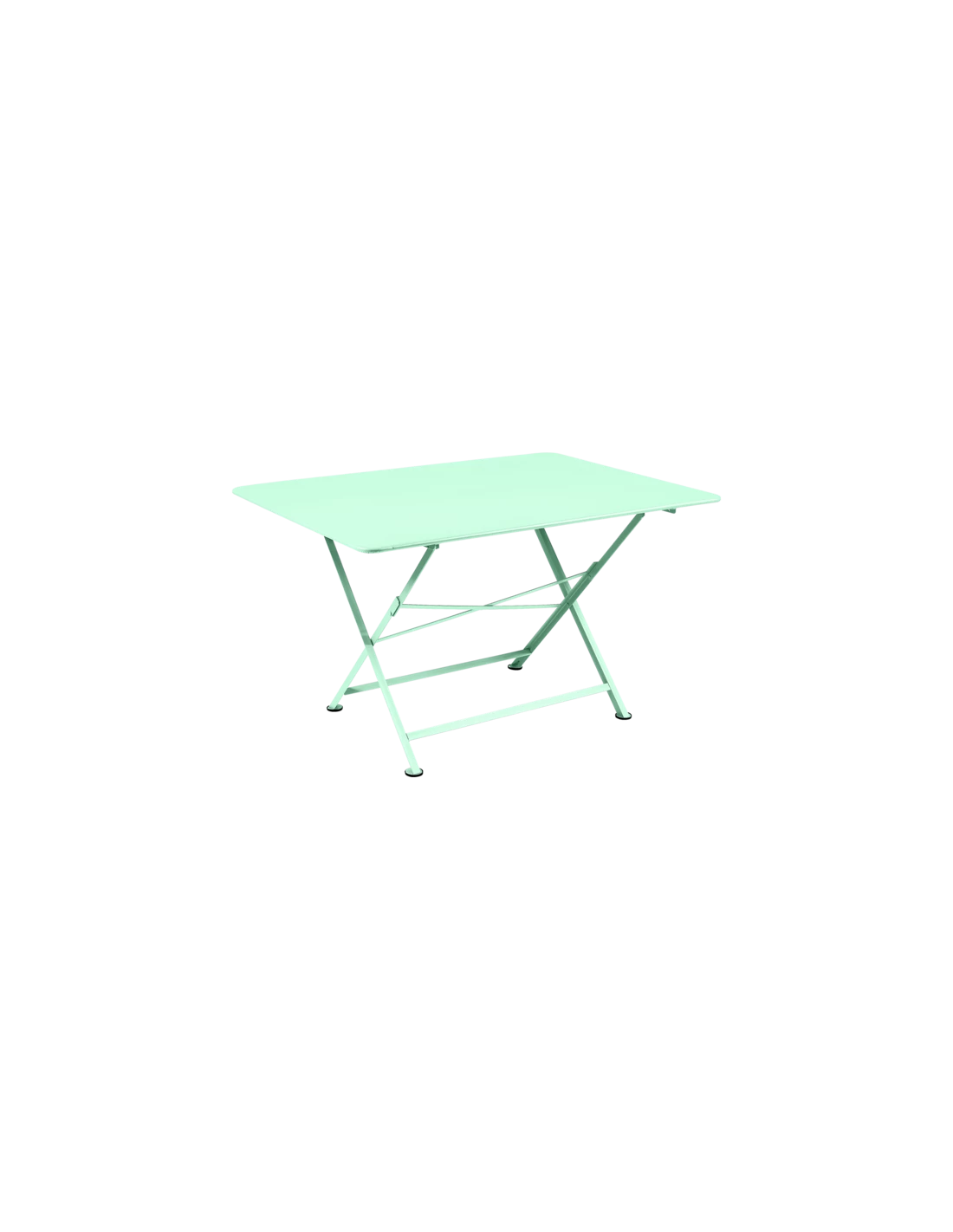 Table De Jardin Cargo 128x90 Cm En Métal Rectangle Pliante - Vert Opaline