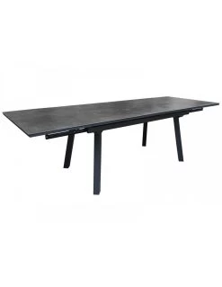 Table De Jardin Extensible Agra -150/200/250 X 90 Cm - Alu/Céramique - Graphite