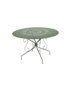Table De Jardin Montmartre D.117 Cm - Métal Ronde - Vert Opaline