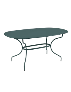 Table De Jardin Opéra Ovale 160 X 90 Cm - Métal Acier - Gris Orage