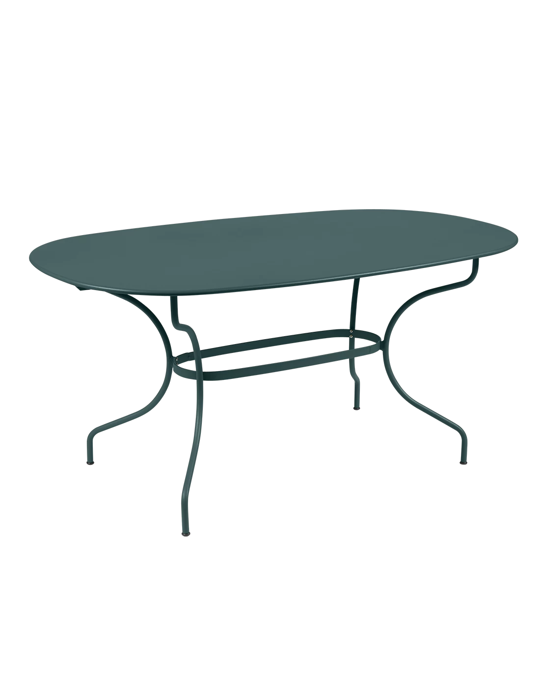 Table De Jardin Opéra Ovale 160 X 90 Cm - Métal Acier - Gris Orage