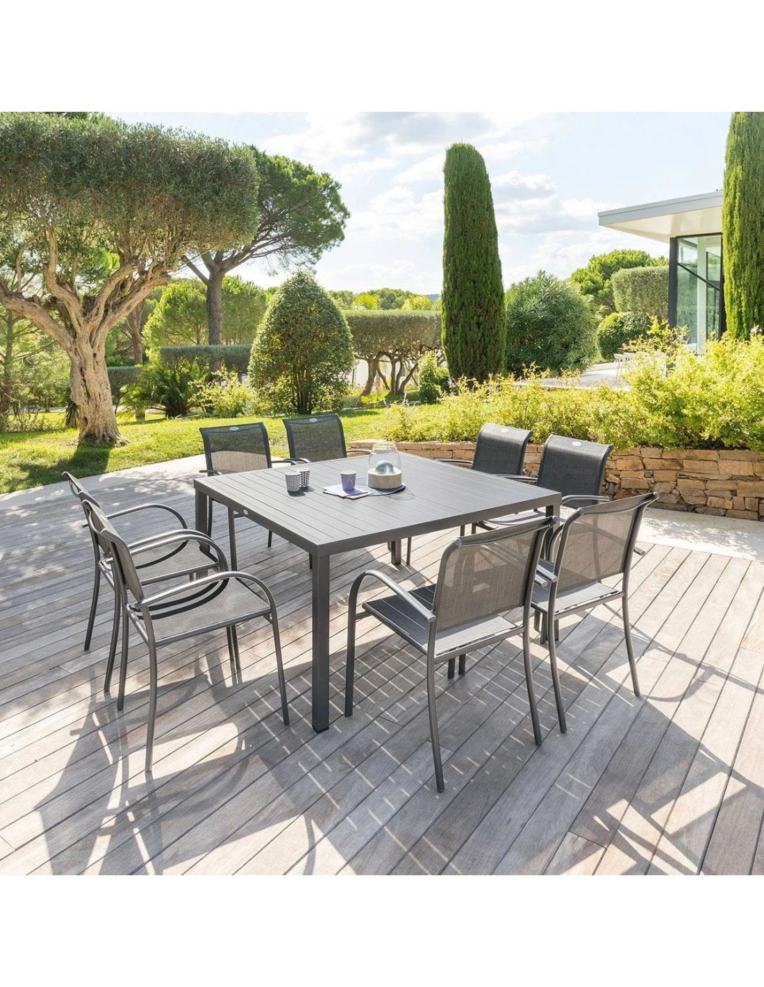 Table De Jardin Piazza Carrée 8 Personnes - Aluminium