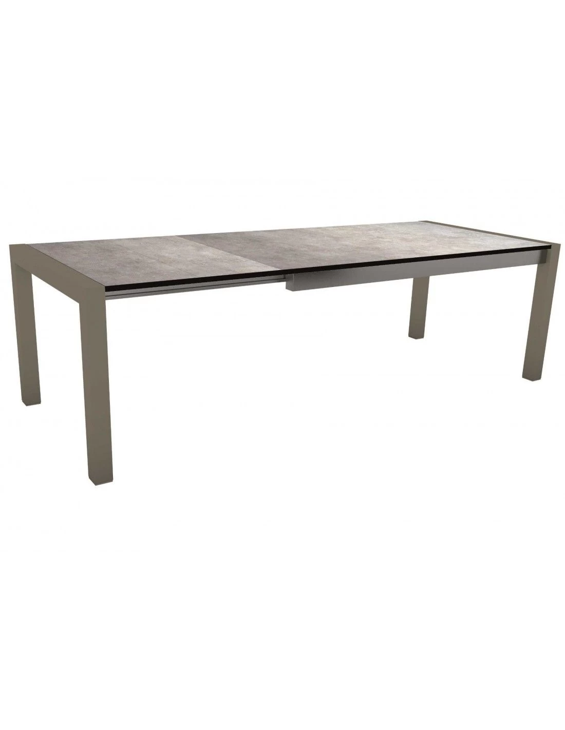 Table Extensible Anthracite 174 (214/254) X 90cm Plateau HPL - HPL SILVERSTAR GRIS METALLIQUE