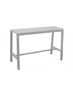 Table Haute Antonino - 160 X 66 Cm Aluminium/Lattes - Blanc
