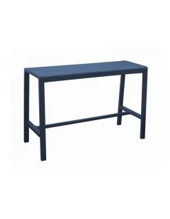 Table Haute Antonino - 160 X 66 Cm Aluminium/Lattes - Bleu